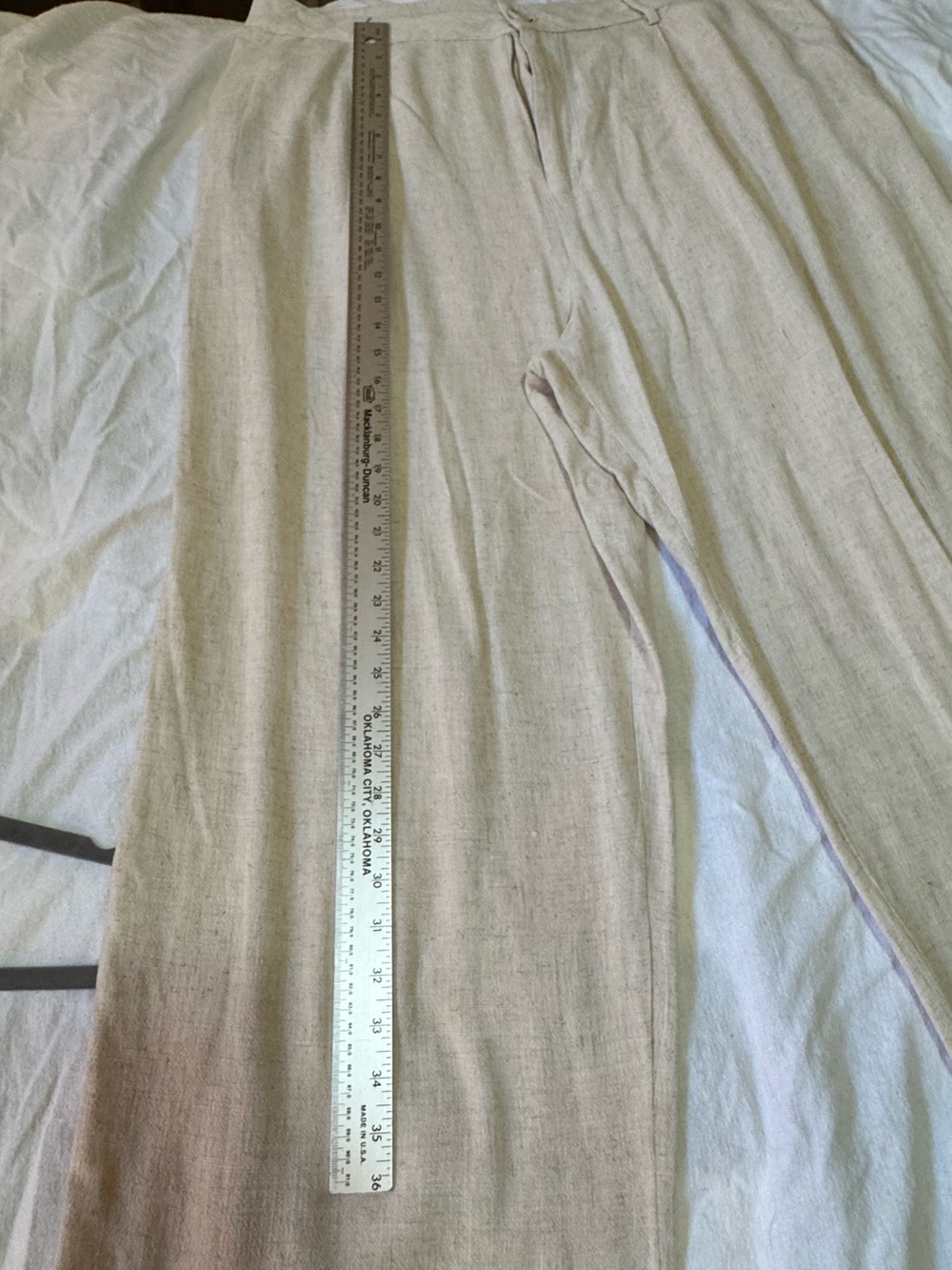 AND NOW THIS Women’s 2X Wide Leg Linen Blend Pants Ivory Natural Boho - Picture 2 of 11